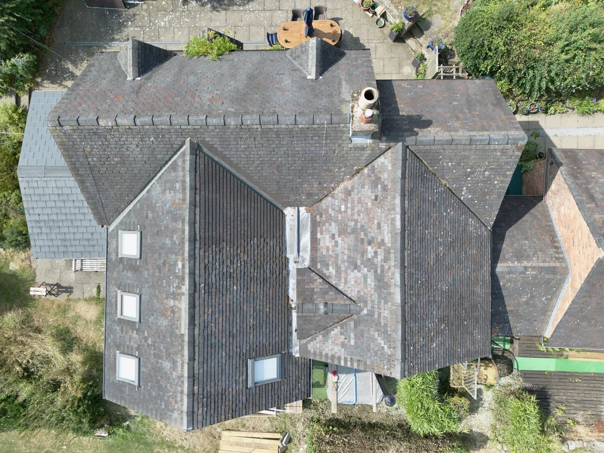 Aerial view of a Staffordshire property roof