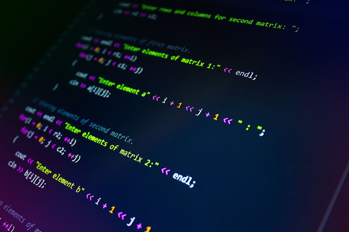 Code displayed on a computer screen